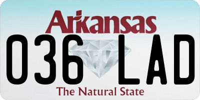 AR license plate 036LAD