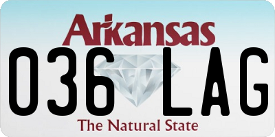 AR license plate 036LAG