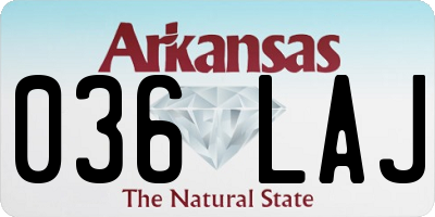 AR license plate 036LAJ