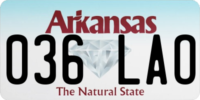 AR license plate 036LAO