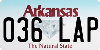 AR license plate 036LAP