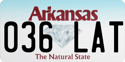 AR license plate 036LAT
