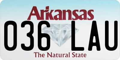 AR license plate 036LAU