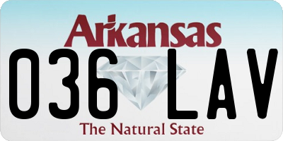 AR license plate 036LAV