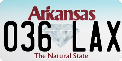 AR license plate 036LAX