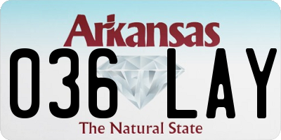 AR license plate 036LAY