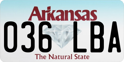 AR license plate 036LBA