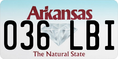 AR license plate 036LBI