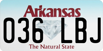 AR license plate 036LBJ
