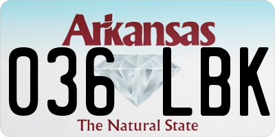AR license plate 036LBK