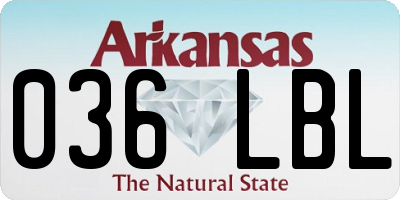 AR license plate 036LBL