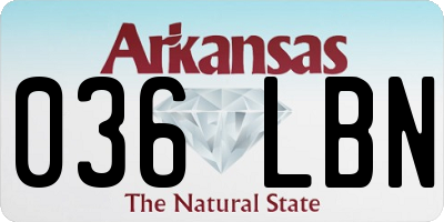 AR license plate 036LBN