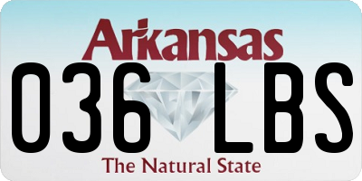 AR license plate 036LBS