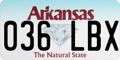 AR license plate 036LBX