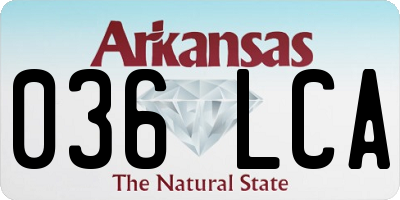 AR license plate 036LCA
