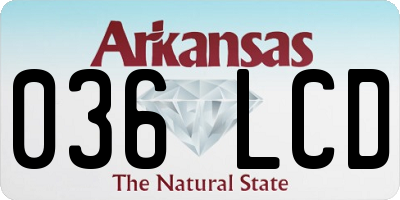 AR license plate 036LCD