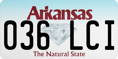 AR license plate 036LCI