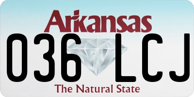 AR license plate 036LCJ