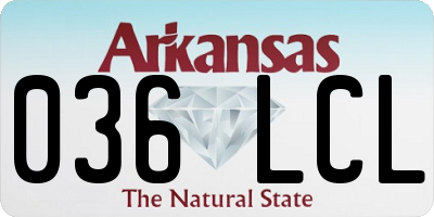 AR license plate 036LCL