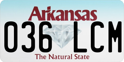AR license plate 036LCM