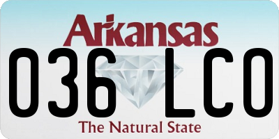 AR license plate 036LCO