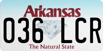 AR license plate 036LCR