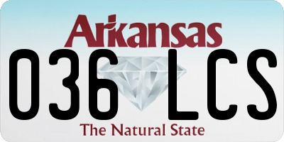 AR license plate 036LCS