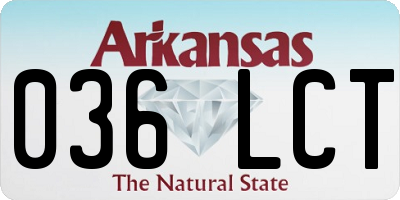 AR license plate 036LCT