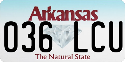 AR license plate 036LCU