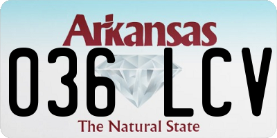 AR license plate 036LCV