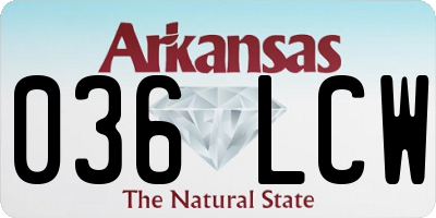 AR license plate 036LCW