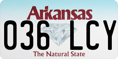 AR license plate 036LCY