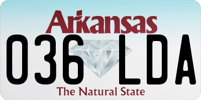 AR license plate 036LDA