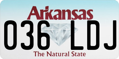 AR license plate 036LDJ