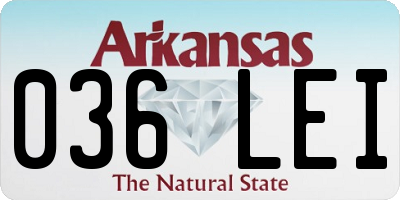 AR license plate 036LEI