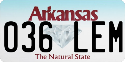 AR license plate 036LEM