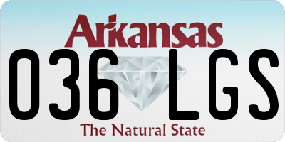 AR license plate 036LGS