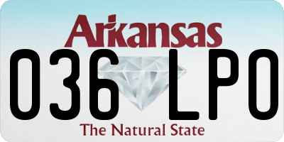 AR license plate 036LPO