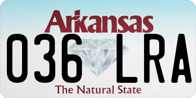 AR license plate 036LRA