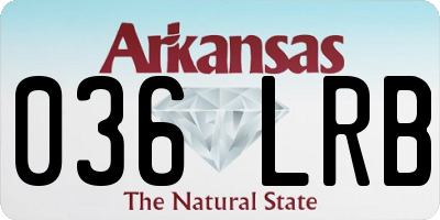 AR license plate 036LRB