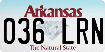 AR license plate 036LRN