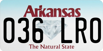 AR license plate 036LRO
