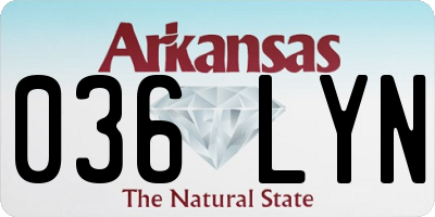 AR license plate 036LYN