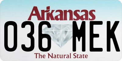 AR license plate 036MEK