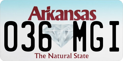 AR license plate 036MGI