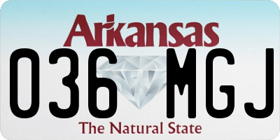 AR license plate 036MGJ