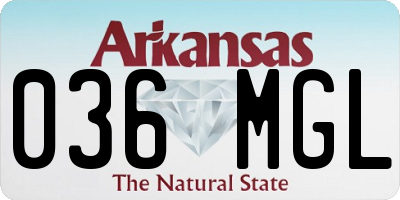 AR license plate 036MGL