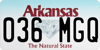 AR license plate 036MGQ