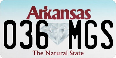 AR license plate 036MGS