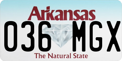 AR license plate 036MGX